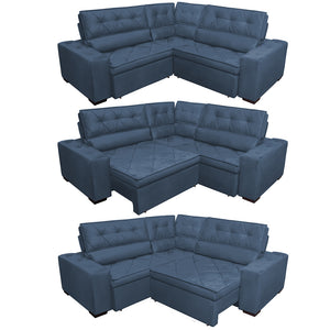 0 - Sofa de Canto Retrátil e Reclinável com Molas Cama inBox Aust