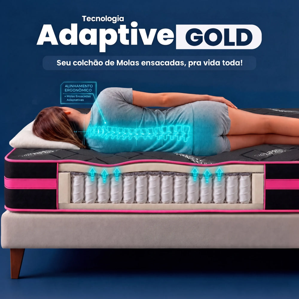 Colchão de Molas Ensacadas a Vácuo Pink Cama inBox