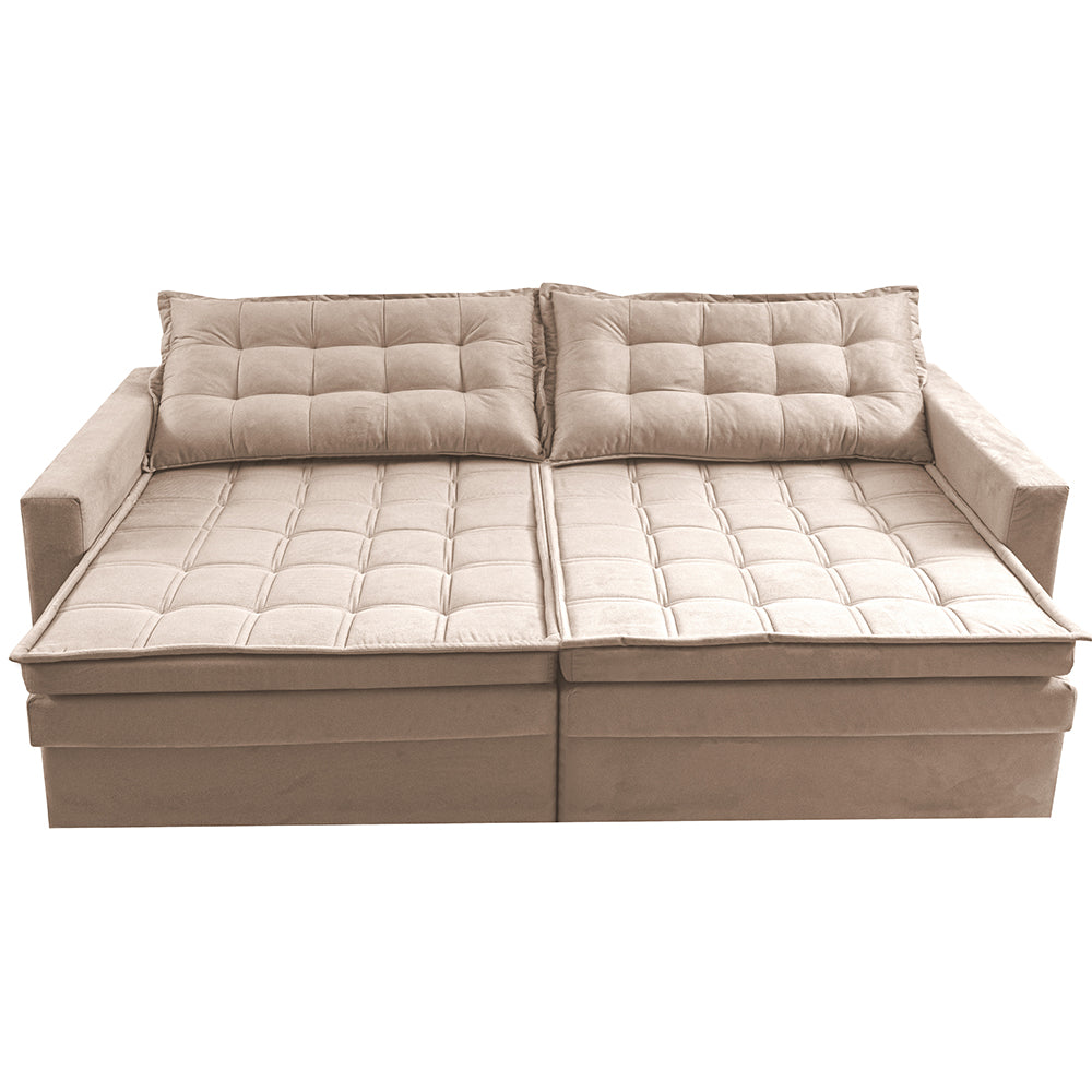 Sofá Sem Caixa Retrátil Baú Cama inBox Secret Suede Velusoft