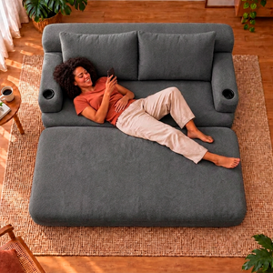 Sofá Cama Nami Xpand Tech a Vácuo Bouclê Cama inBox