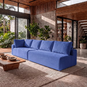 Sofá de Canto Modular Vibe Direito 2,70m x 1,70m Xpand Tech Tecido Velourê Cama inBox
