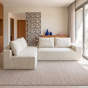 Sofá de Canto Vibe Esquerdo 2,70 x 1,70 BoostTech Bouclê Cama inBox