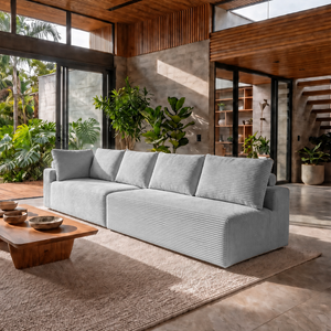 Sofá de Canto Modular Vibe Direito 2,70m x 1,70m Xpand Tech Tecido Velourê Cama inBox