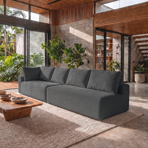 Sofá de Canto Modular Vibe Direito 2,70m x 1,70m Xpand Tech Tecido Velourê Cama inBox