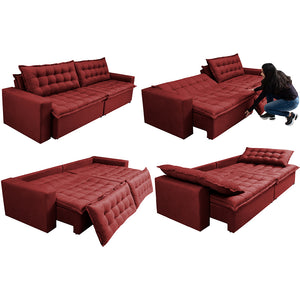 0 - Sofá Retrátil Reclinável e Cama 2,15m Cama inBox Flex Suede V
