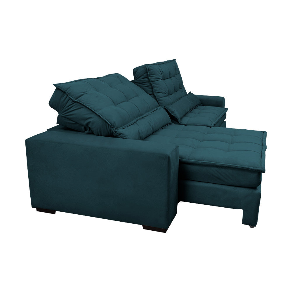 Sofá Retrátil e Reclinável com Molas Ensacadas Cama inBox Gold 2,12m Tecido Suede Velusoft