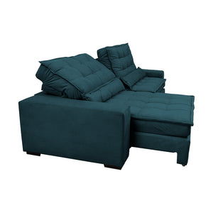 Sofá Retrátil e Reclinável com Molas Ensacadas Cama inBox Gold 2,12m Tecido Suede Velusoft