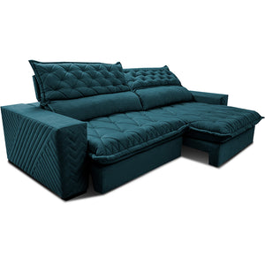 Sofá Retrátil e Reclinável Molas Ensacadas Cama inBox Spazus com Bordado 3D