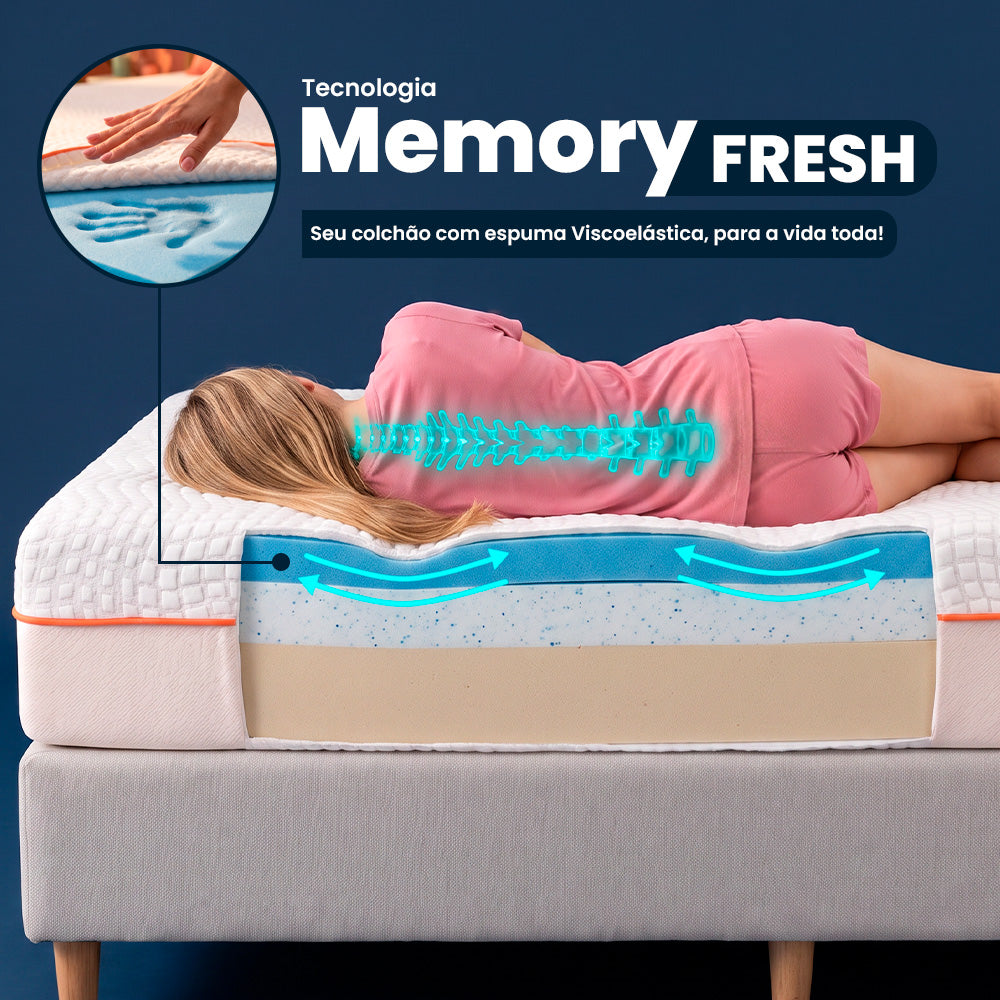 Colchão Blend Memory Fresh com Espuma Viscoelástico Cama inBox