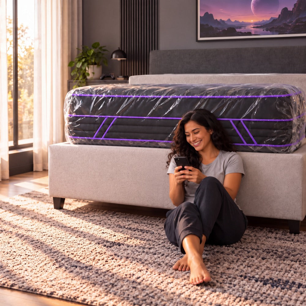 Colchão de Molas Ensacadas a Vácuo Purple Cama inBox