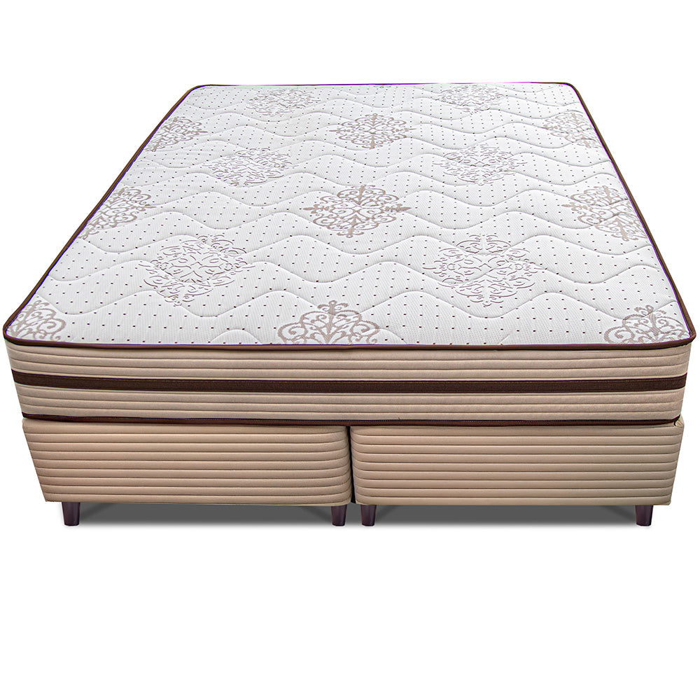 Cama Box Livity com Molas Ensacadas Bege Cama inBox