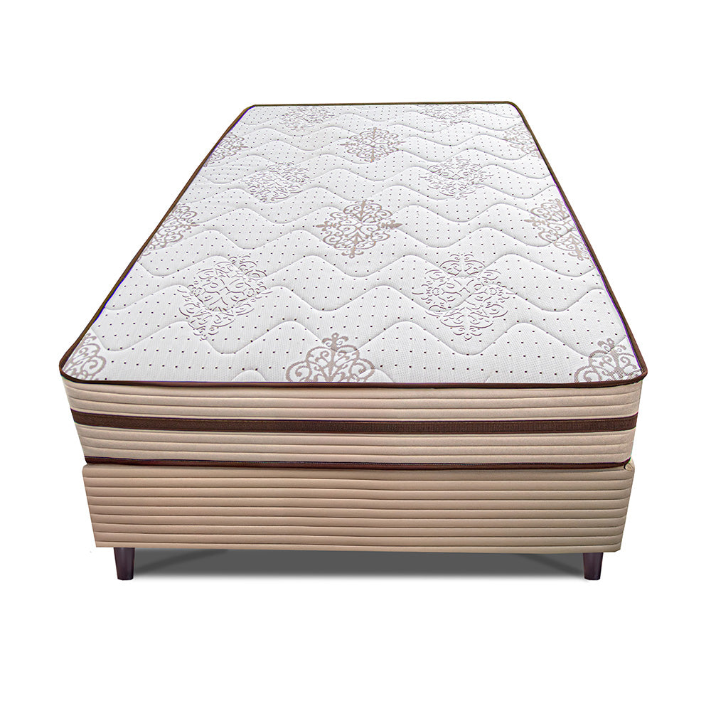 Cama Box Livity com Molas Ensacadas Bege Cama inBox