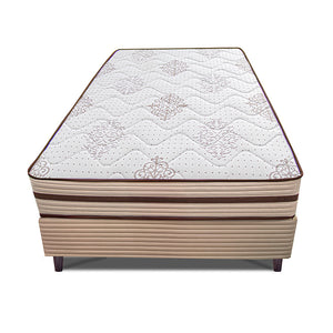 Cama Box Livity com Molas Ensacadas Bege Cama inBox
