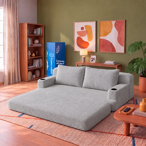 Sofá Cama Nami Xpand Tech a Vácuo Bouclê Cama inBox