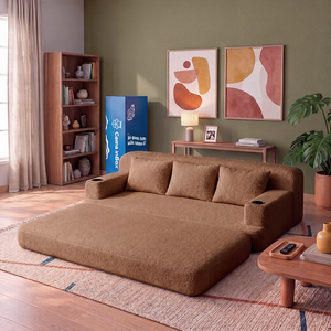 Sofá Cama Nami Xpand Tech a Vácuo Bouclê Cama inBox