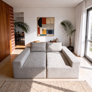 Sofá de Canto Vibe Esquerdo 2,70 x 1,70 BoostTech Bouclê Cama inBox