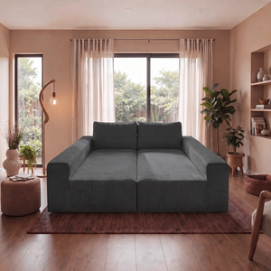Sofá de Canto Modular Vibe Esquerdo 2,70m x 1,70m Xpand Tech Tecido Velourê Cama inBox