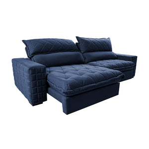 Sofá Retrátil e Reclinável 2,15m Molas Ensacadas Cama inBox Elegance com ThermoGel Velusoft