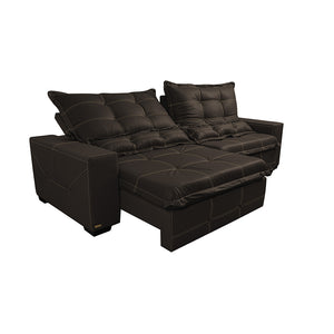 Sofá de Courino Retrátil e Reclinável Cama inBox Bourbon SoftGel D40