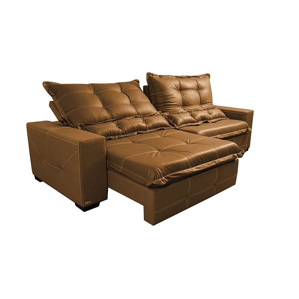 Sofá de Courino Retrátil e Reclinável Cama inBox Bourbon SoftGel D40
