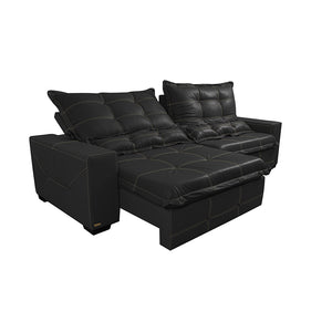 Sofá de Courino Retrátil e Reclinável Cama inBox Bourbon SoftGel D40