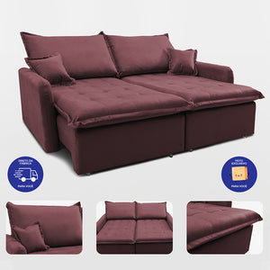 Sofá Sem Caixa Retrátil SoftGel Luna Velusoft Cama inBox