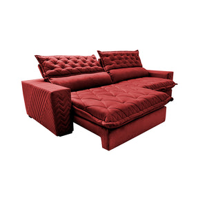 Sofá Retrátil e Reclinável Molas Ensacadas Cama inBox Spazus com Bordado 3D