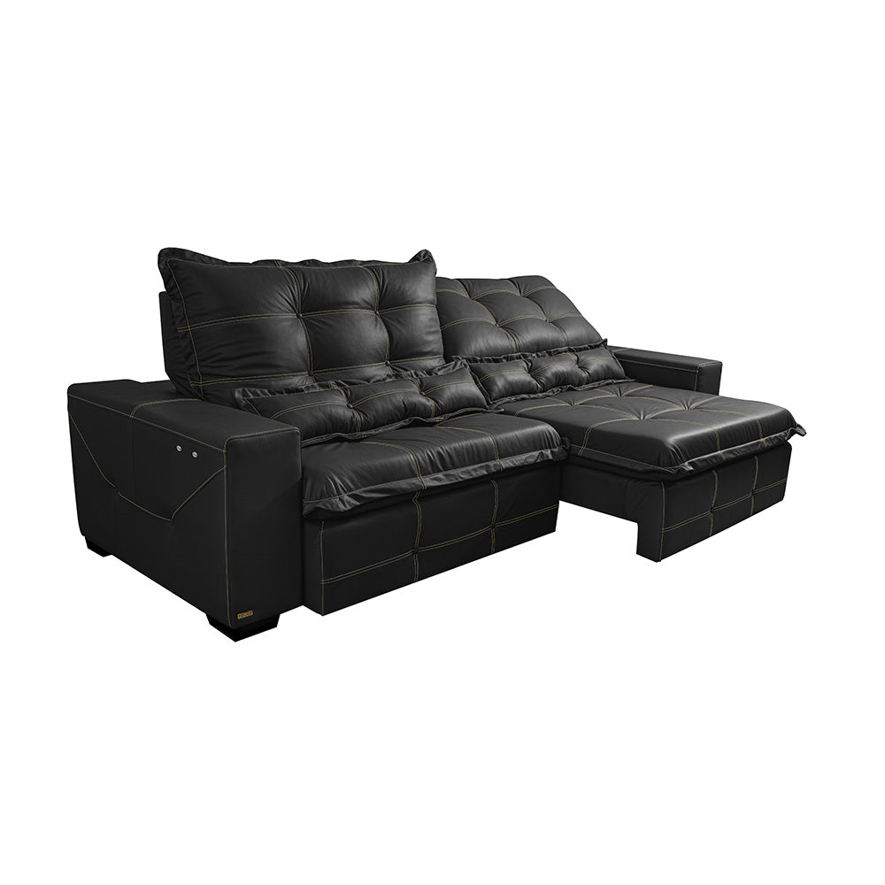 Sofá de Couro Elétrico Retrátil Cama inBox Gran Toro SoftGel D40