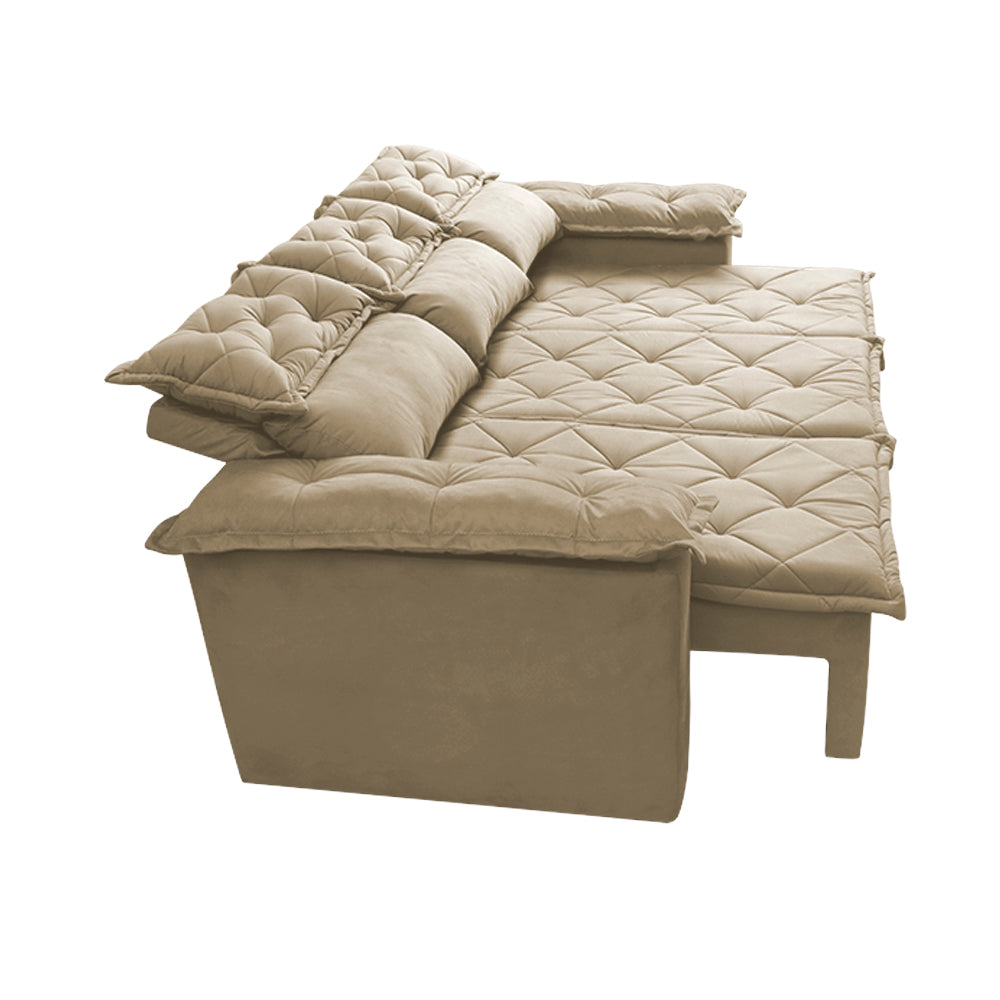Conjunto de Sofá 3 e 2 Lugares Retrátil e Reclinável Cama inBox Compact