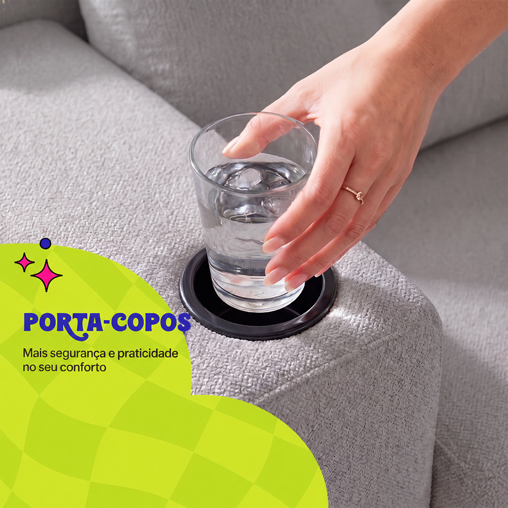 Sofá Cama Nami Xpand Tech a Vácuo Bouclê Cama inBox