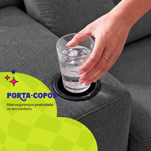 Sofá Cama Nami Xpand Tech a Vácuo Bouclê Cama inBox