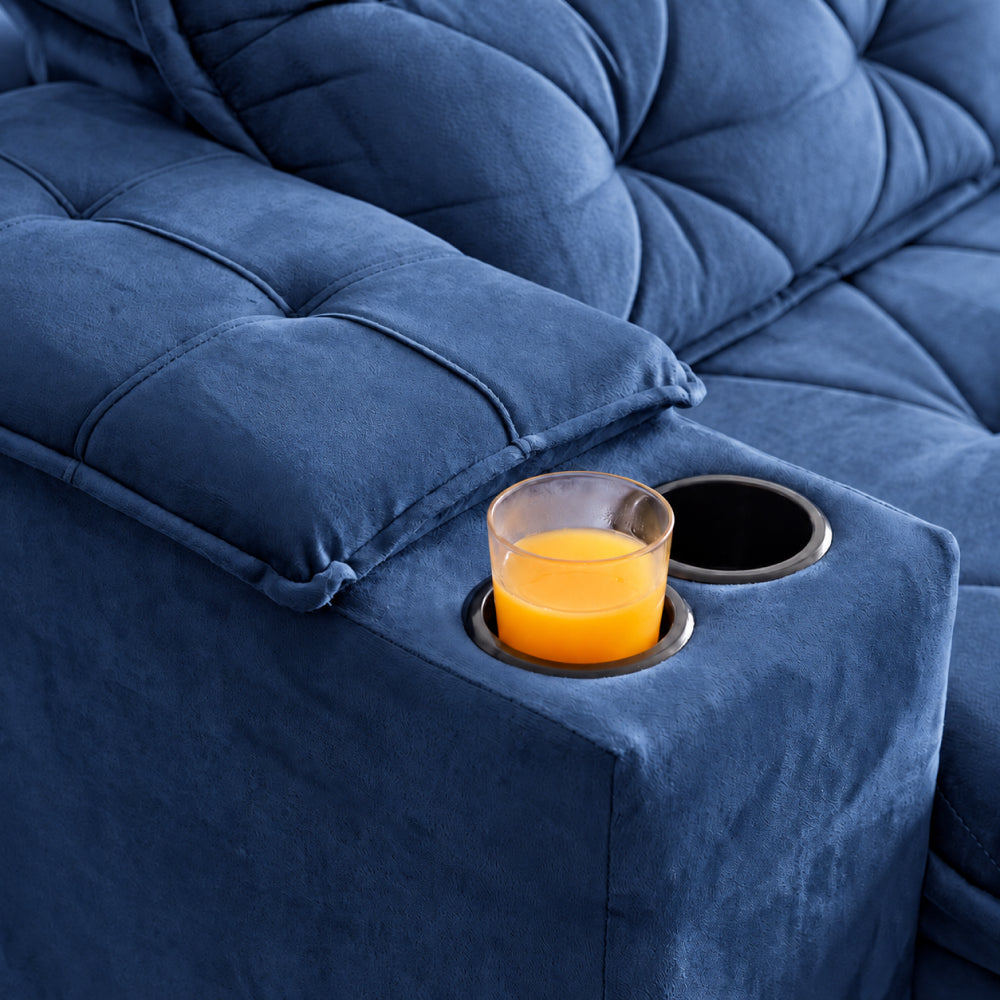 Sofá Retrátil e Reclinável Amalfi com Espuma SoftGel e Carregador USB/USB-C Velupluma Cama inBox