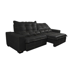 Sofá de Courino Retrátil e Reclinável Cama inBox Bourbon SoftGel D40
