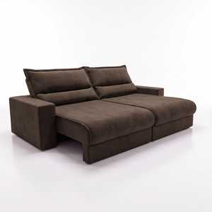 Sofá Retrátil e Reclinável Smart Clean Tecido Velusoft Cama inBox