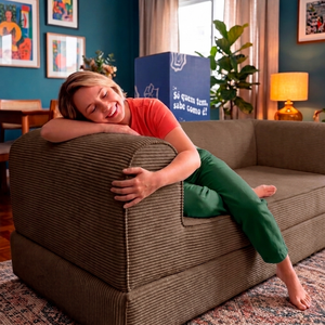 Sofá Cama Cotton Xpand Tech a Vácuo Velourê Cama inBox