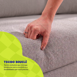 Sofá Cama Nami Xpand Tech a Vácuo Bouclê Cama inBox