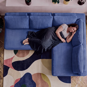 Sofá de Canto Modular Vibe Direito 2,70m x 1,70m Xpand Tech Tecido Velourê Cama inBox