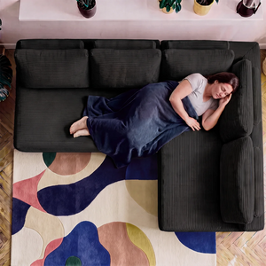 Sofá de Canto Modular Vibe Direito 2,70m x 1,70m Xpand Tech Tecido Velourê Cama inBox