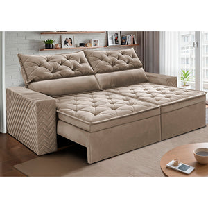 Sofá Retrátil e Reclinável 2,00m Essence Velusoft Cama inBox