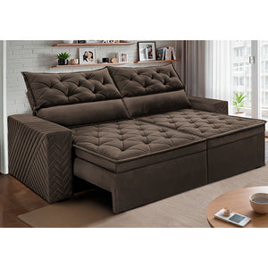 Sofá Retrátil e Reclinável 2,00m Essence Velusoft Cama inBox