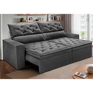 Sofá Retrátil e Reclinável 2,00m Essence Velusoft Cama inBox