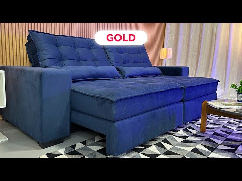 0 - Sofá Retrátil e Reclinável com Molas Ensacadas Cama inBox Gol