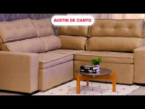 0 - Sofa de Canto Retrátil e Reclinável com Molas Cama inBox Aust