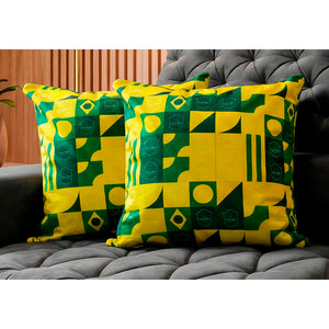 Almofadas Kit Plumie de 45x45cm 2 Uni Estampadas Brasil Cama inBox