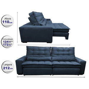 Sofa Retratil e Reclinavel 3 lugares com Molas Ensacadas Gold - ambiente