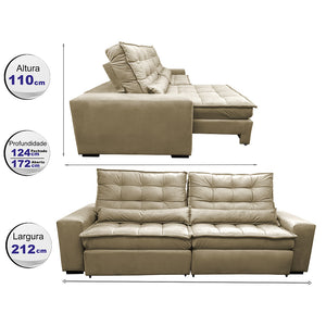 Sofa Retratil e Reclinavel 3 lugares com Molas Ensacadas Gold - ambiente