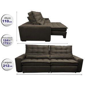 Sofa Retratil e Reclinavel 3 lugares com Molas Ensacadas Gold - ambiente