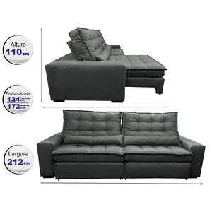 Sofa Retratil e Reclinavel 3 lugares com Molas Ensacadas Gold - ambiente