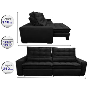 Sofa Retratil e Reclinavel 3 lugares com Molas Ensacadas Gold - ambiente