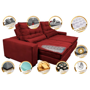 Sofa Retratil e Reclinavel 3 lugares com Molas Ensacadas Gold - ambiente